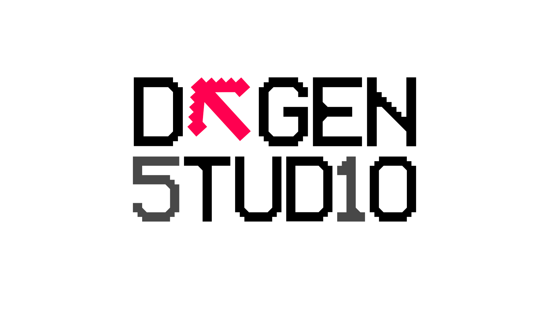 D_GEN Studio logo Logo for D_GEN Studio. An arrow separates the D and GEN, and the font is a modified VCR font.